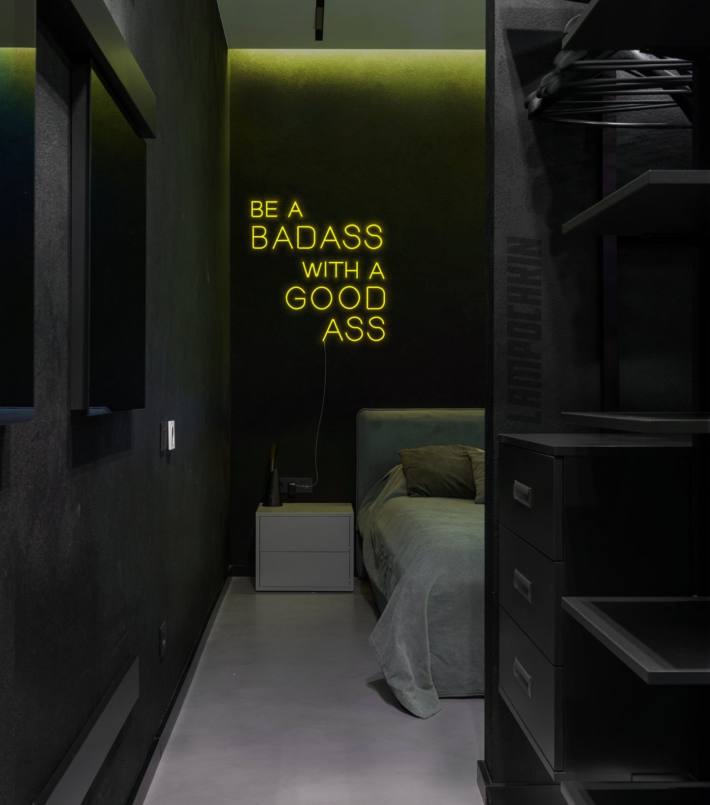 Be a bad ass with a good ass neon sign - gym sign, fitnes club sign , bad ass wall decor