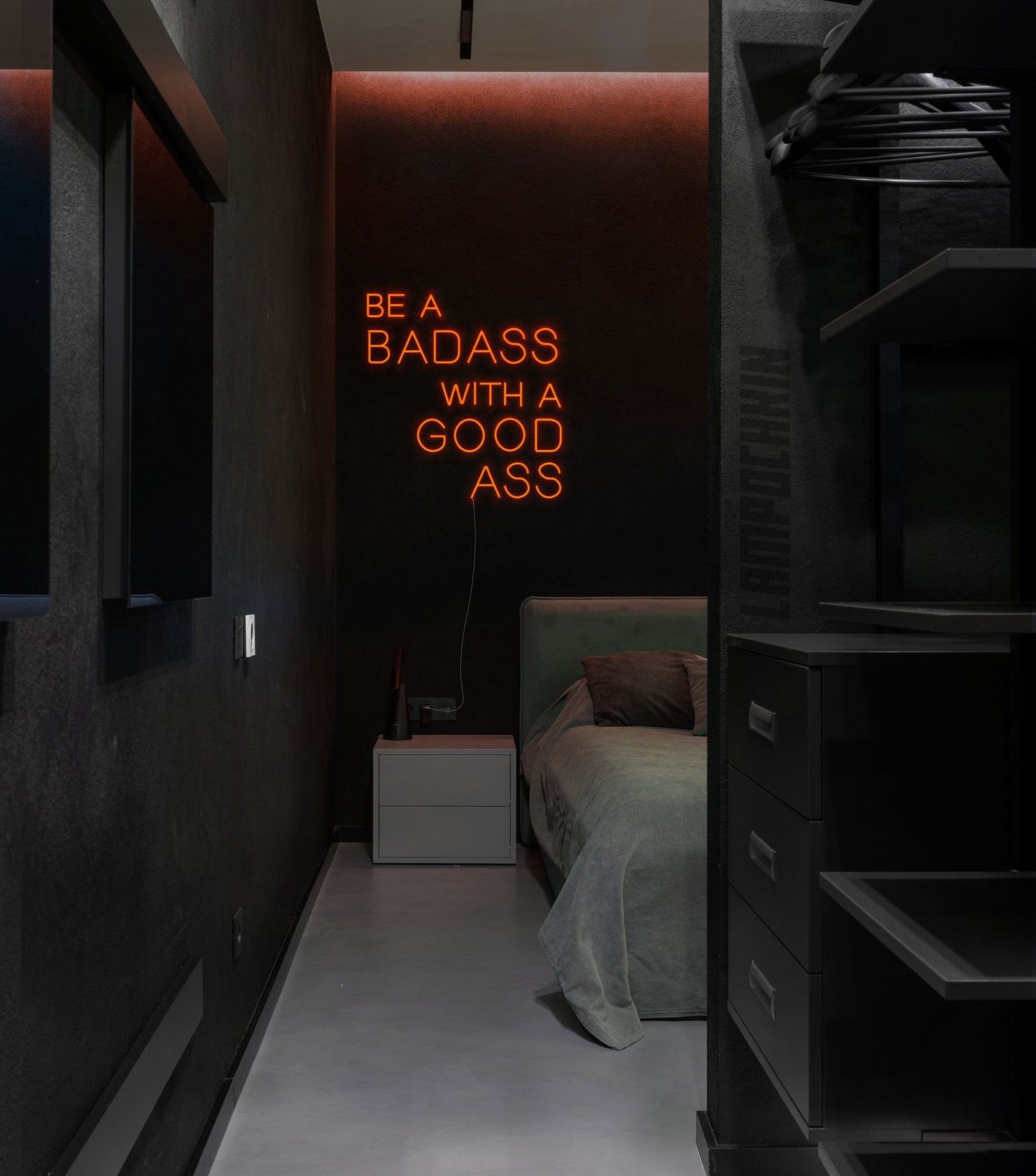Be a bad ass with a good ass neon sign - gym sign, fitnes club sign , bad ass wall decor