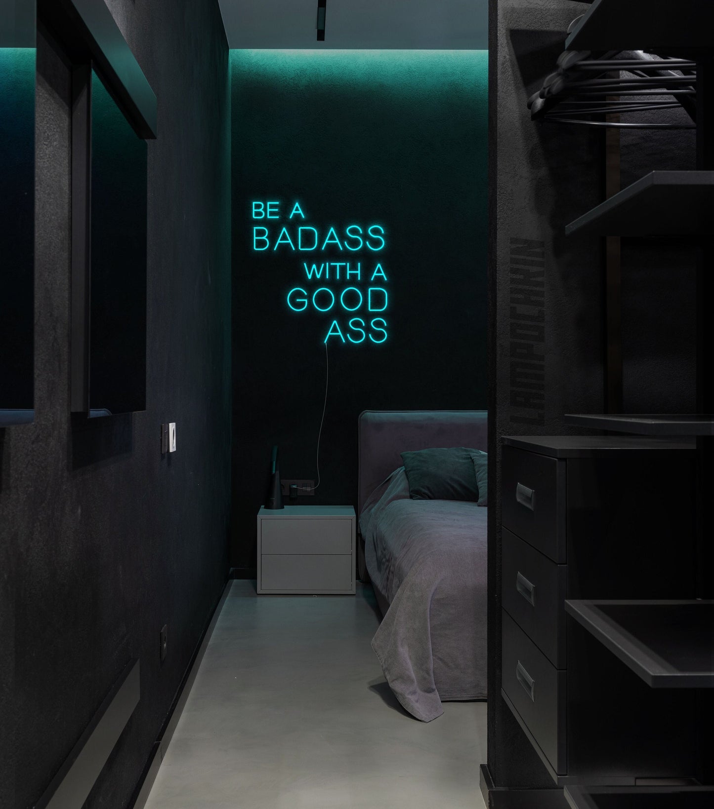 Be a bad ass with a good ass neon sign - gym sign, fitnes club sign , bad ass wall decor