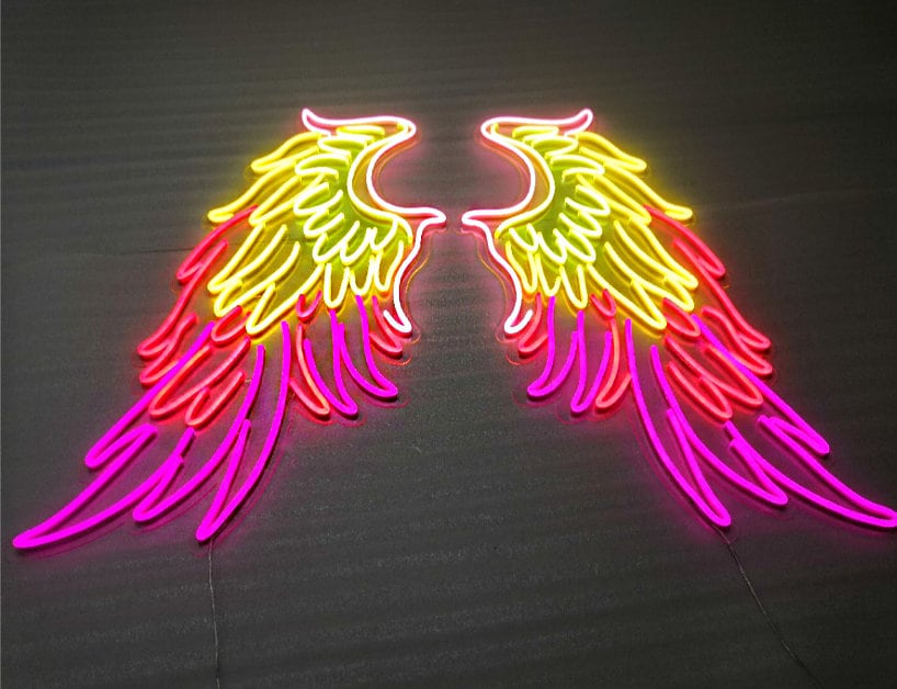 Angel wings -  neon sign, Sign, Wall Decor, Wall Sign, Neon Lights,gesture