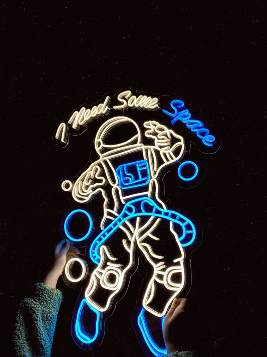Astronaut Neon Sign - Led neon sign, Neon wall decor, galaxy neon sign, Wall decor, Home decor , Neon Astronaut