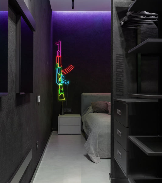 AK47 2.0 - LED Neon Sign,AK74 , Room decor, Wall Decor, Custom Sign, Neon For Home