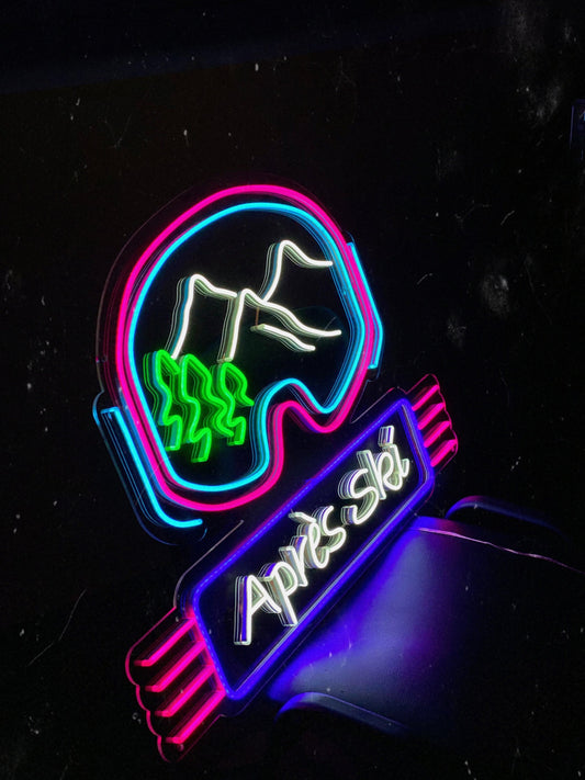 Apres ski -  ski goggles, LED Neon Sign, Wall Decor, Wall Sign, Store decor, Ski store decor
